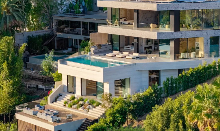 A modern Hollywood Hills mansion.